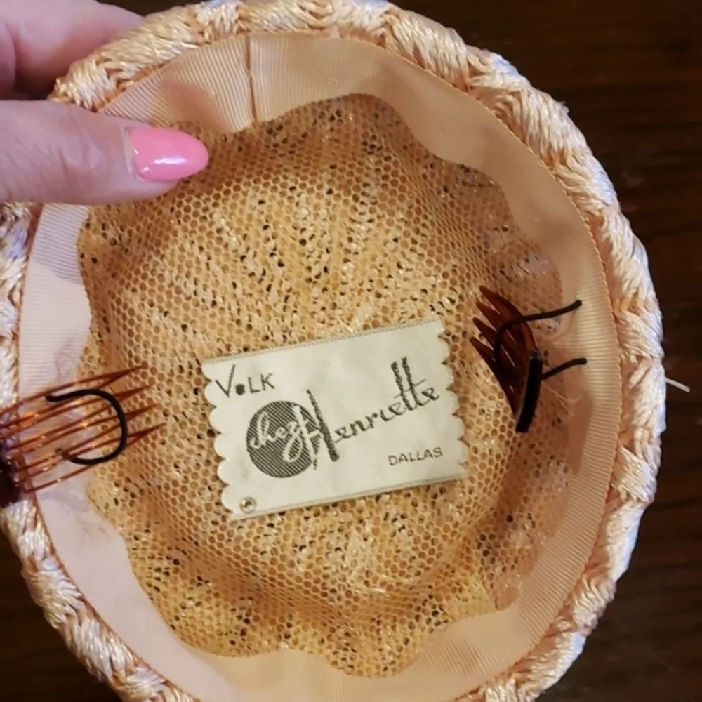 VINTAGE VOLK CHEZ HENRIETTE BLUSHY‎ PINK  PEACH  PILLBOX